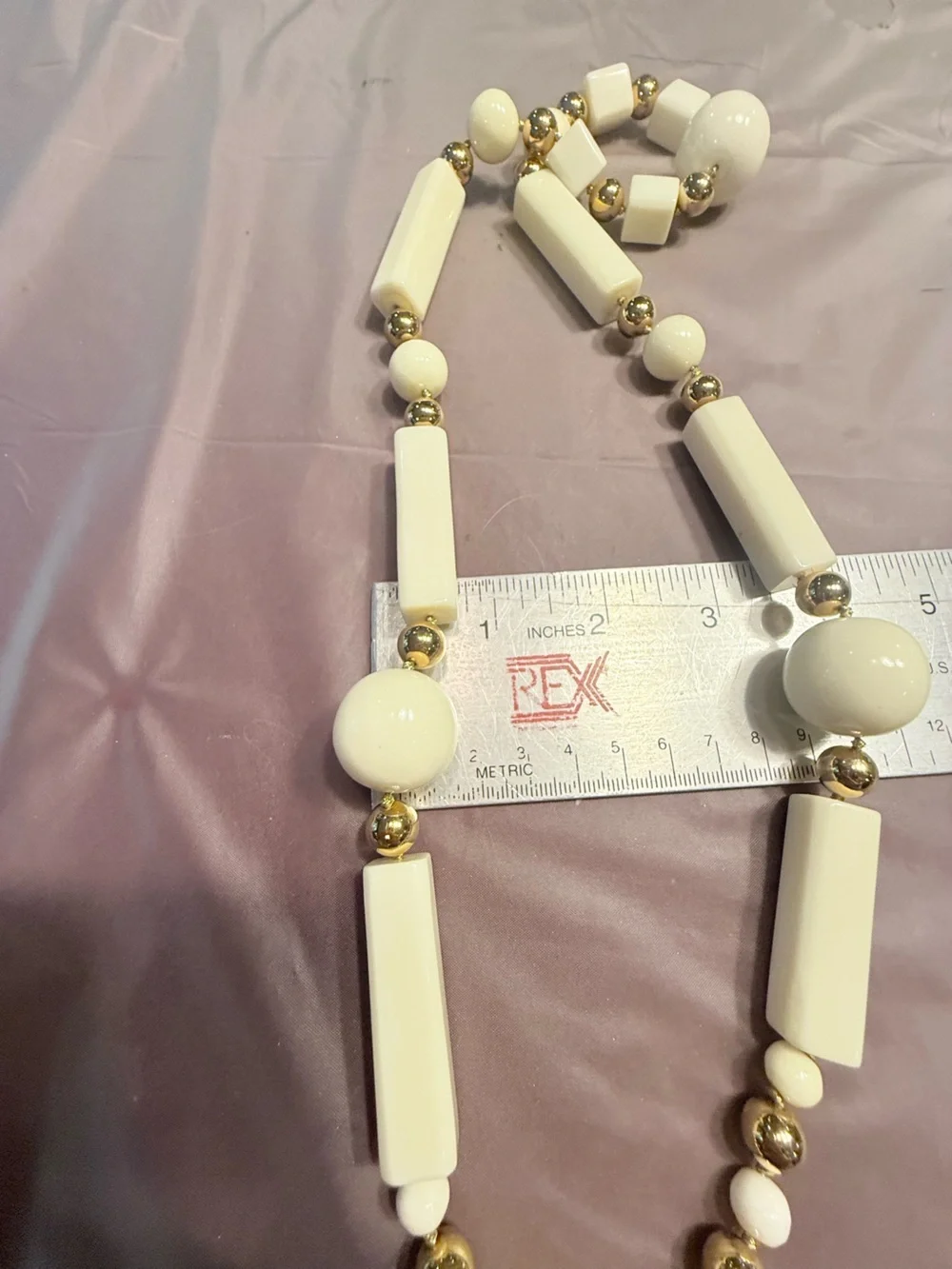 Kate Spade MARINA BAY CHUNKY BEADS CREAM IVORY GOLD Long Station Necklace